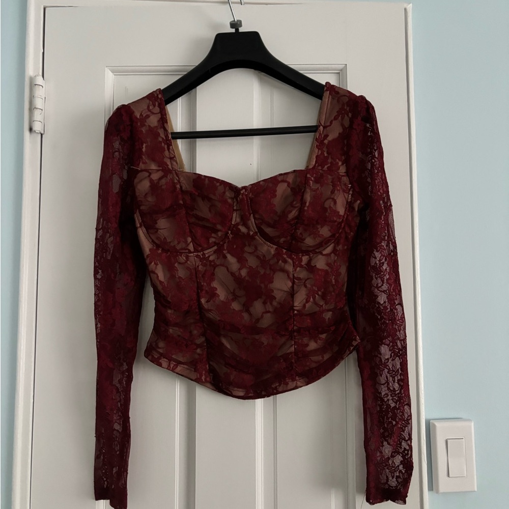 Rue21 Burgundy Lace Blouse